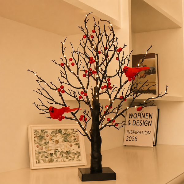 Avirosa™ | LED-Baum mit Roten Vögeln
